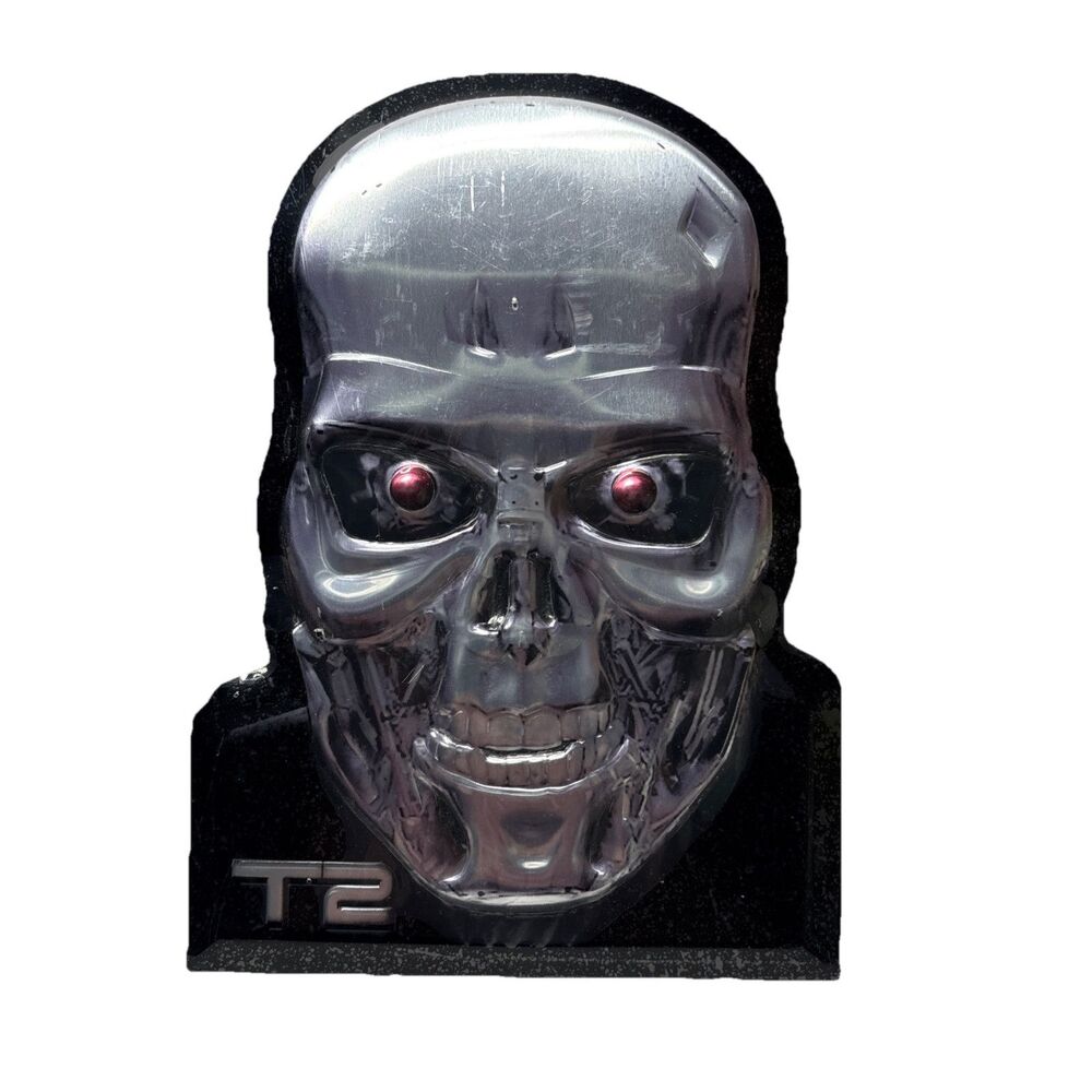 T2 Terminator 2 Metal Sign Tin Man Cave Wall Decor T-800 Cyborg 90s Loot Crate